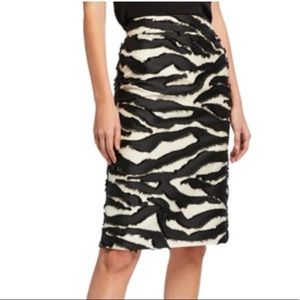 Oscar de la Renta Faux Zebra Print Skirt